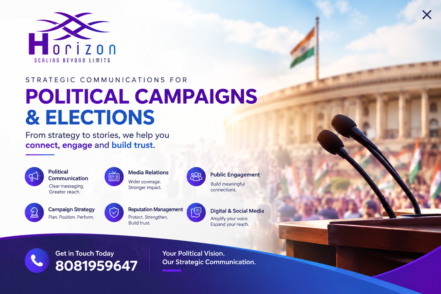 Strategic communications for political campaigns and elections